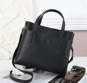 Vintage European Leather Shoulder Tote Bag